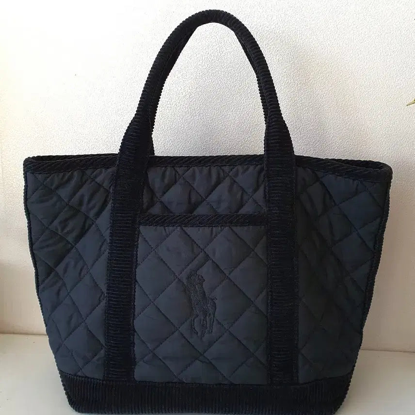 [BUNJANG] Ralph Lauren Quilted Tote Bag / 정품 랄프로렌 블랙 퀼팅 토트백