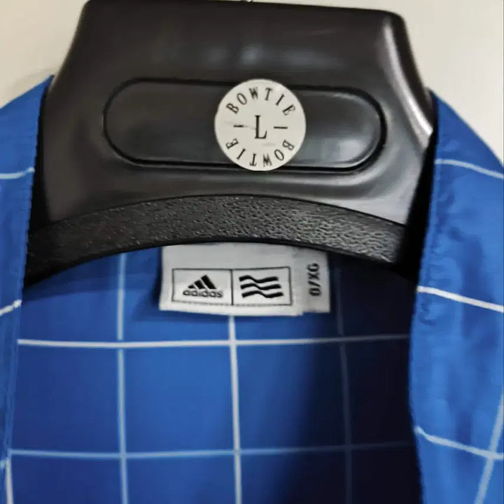 [BUNJANG] Adidas Square Nylon Check Windbreaker Blue / 105 아디다스 스퀘어 나일론 체크 바람막이 블루