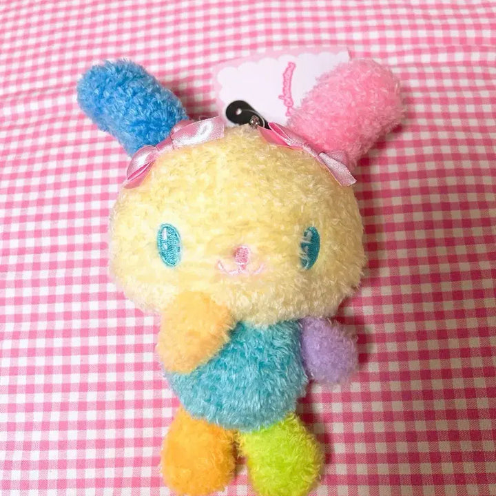 [BUNJANG] Abail Usahana Fuzzy Ribbon Mascot Keyring / 아베일 뽀글이 우사하나 리본 마스코트 키링