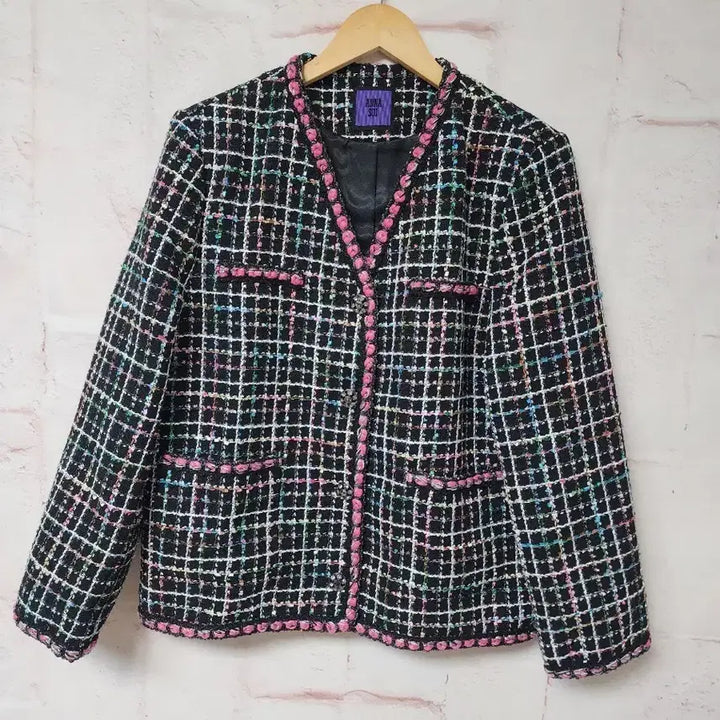[BUNJANG] Anna Sui Tweed Jacket Pink Trimming / 안나수이 트위드 자켓 핑크 트리밍