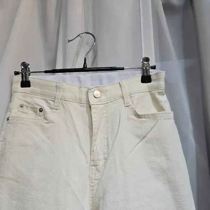 [BUNJANG] Unbranded Ivory Denim Pants / M싸이즈 허리안쪽밴딩 스판 아이보리 데님