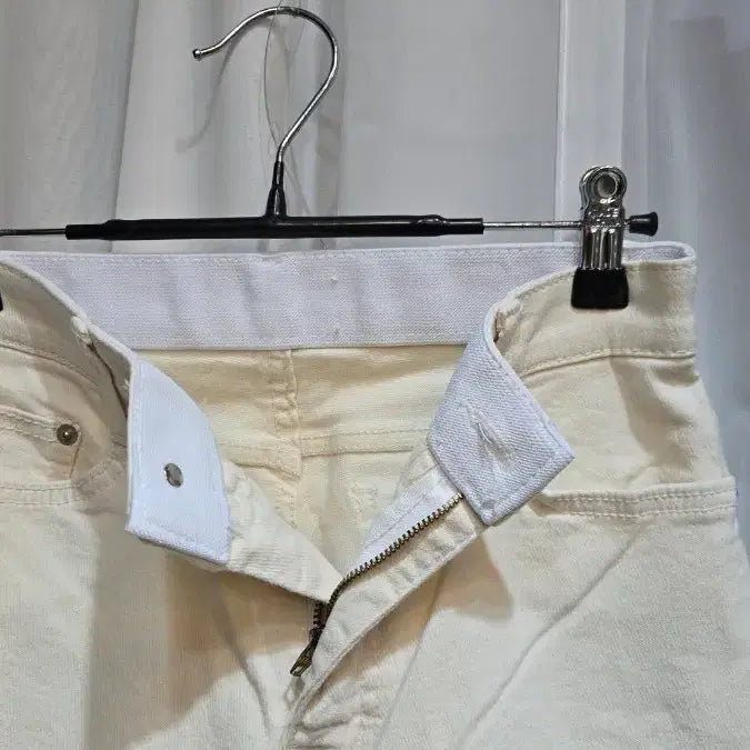 [BUNJANG] Unbranded Ivory Denim Pants / M싸이즈 허리안쪽밴딩 스판 아이보리 데님