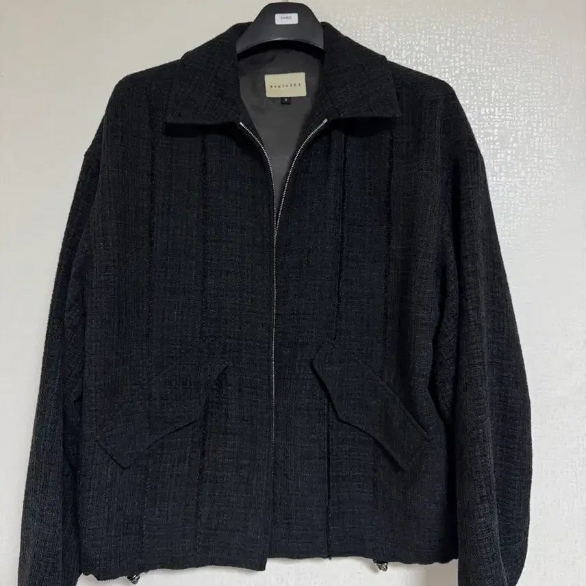 [BUNJANG] Begin202 Cut-Off Tweed Blouson Jacket 2 / 비긴202 컷오프 트위드 블루종 2