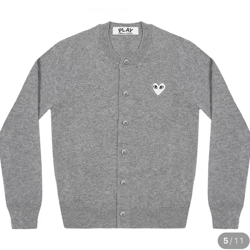 [SOLD OUT] 꼼데가르송 화이트 와펜 여성 니트 가디건 새상품