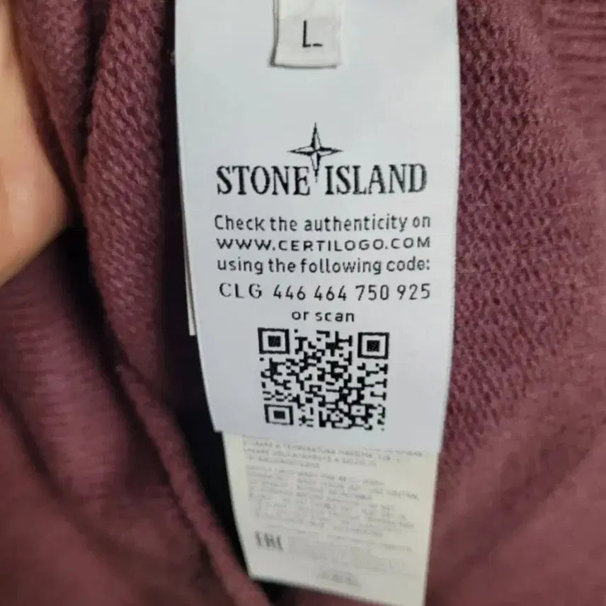 [BUNJANG] Stone Island Burgundy Roundneck Knit L / 스톤아일랜드 버건디 라운드넥 니트L
