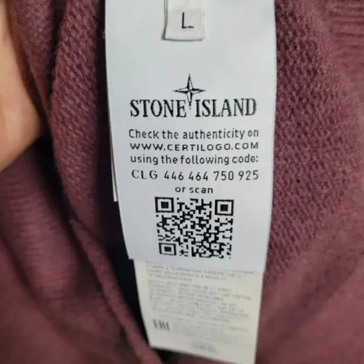 [BUNJANG] Stone Island Burgundy Roundneck Knit L / 스톤아일랜드 버건디 라운드넥 니트L