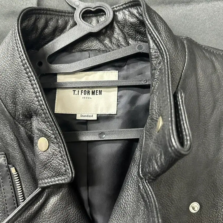 [BUNJANG] T.I FOR MEN Black Leather Rider Jacket / T.I FOR MEN 블랙 가죽 라이더 자켓