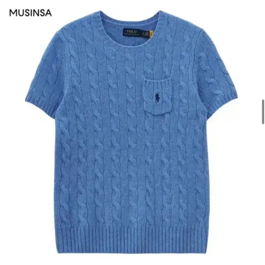 [BUNJANG] Polo Wool Cashmere Short Sleeve Knit / [S]폴로 울 캐시미어 숏 슬리브 블루