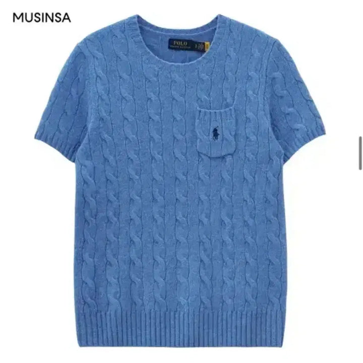 [BUNJANG] Polo Wool Cashmere Short Sleeve Knit / [S]폴로 울 캐시미어 숏 슬리브 블루