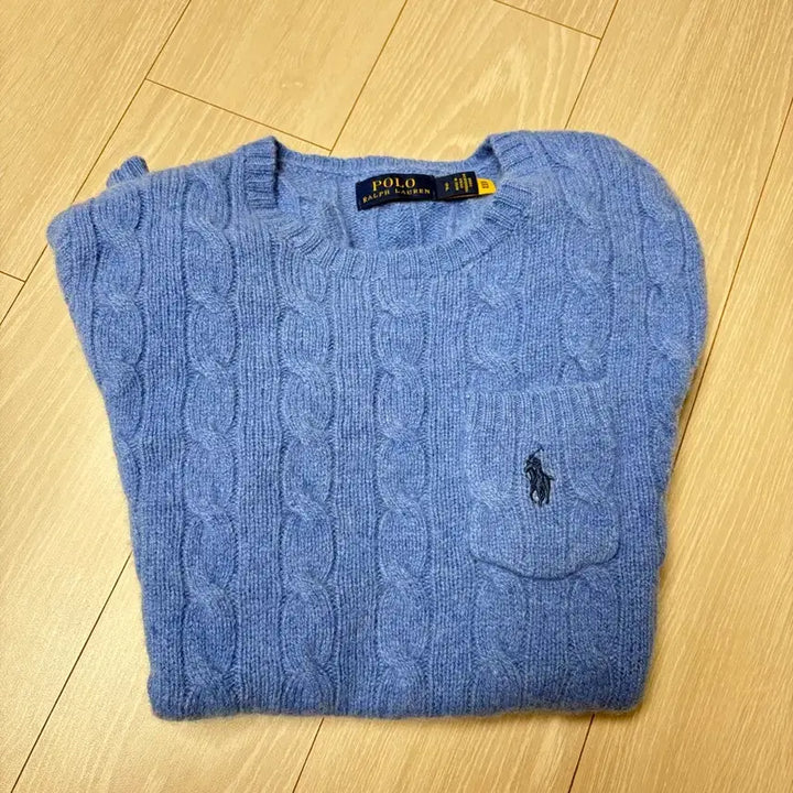 [BUNJANG] Polo Wool Cashmere Short Sleeve Knit / [S]폴로 울 캐시미어 숏 슬리브 블루