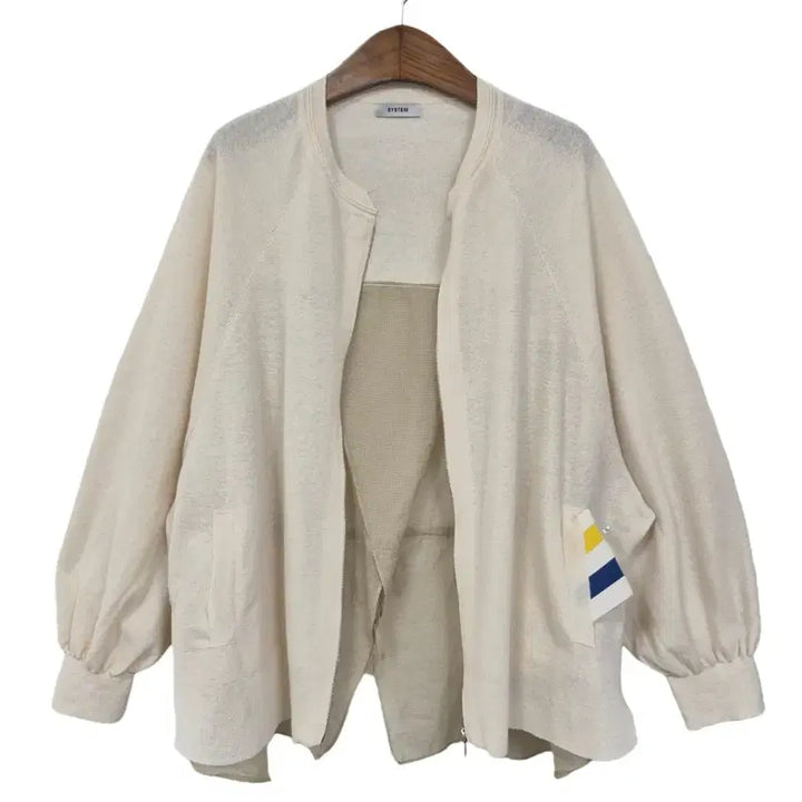 [BUNJANG] System See-through Mix Knit Zip-up Jacket / 