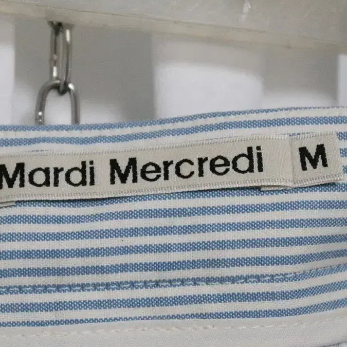 [BUNJANG] Mardi Mercredi Oxford Mini Skirt Sky Red Stripe / 마르디 메크르디 옥스포드 미니 스커트 스트라이프 스카이 레드 M