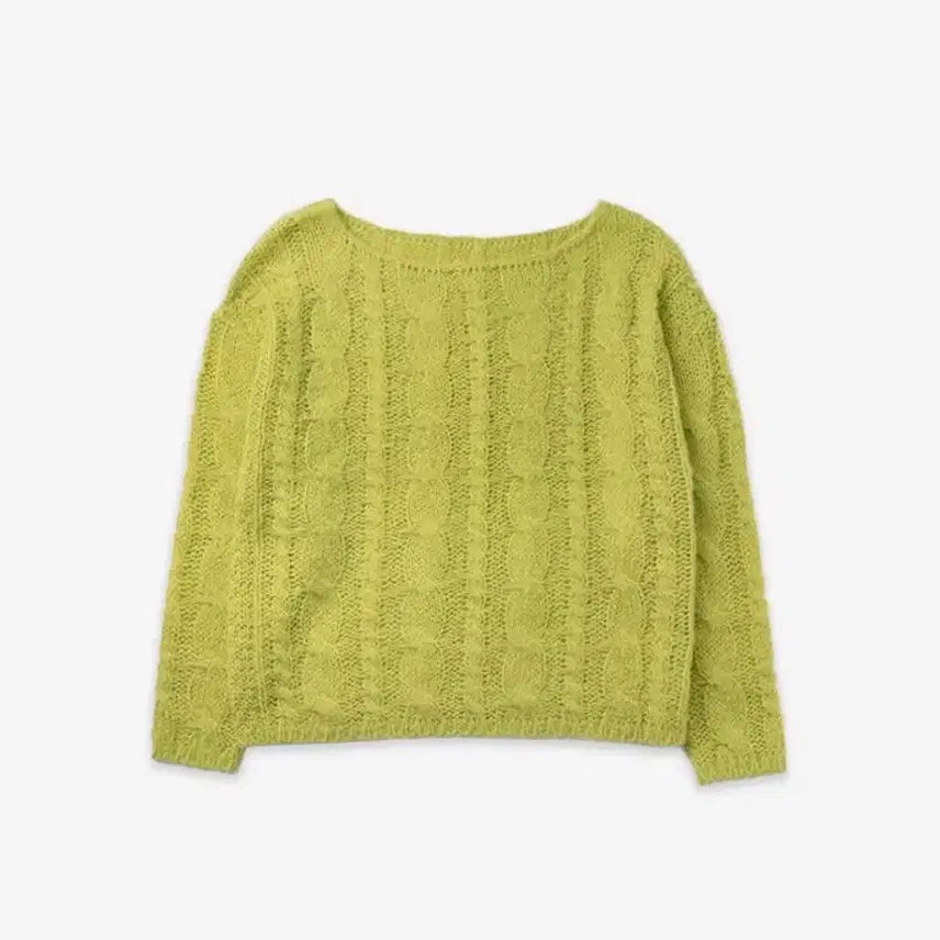 [BUNJANG] Without Summer Cinnamon Cable Knit Olive Sweater / 위드아웃썸머 시나몬 케이블 니트 올리브