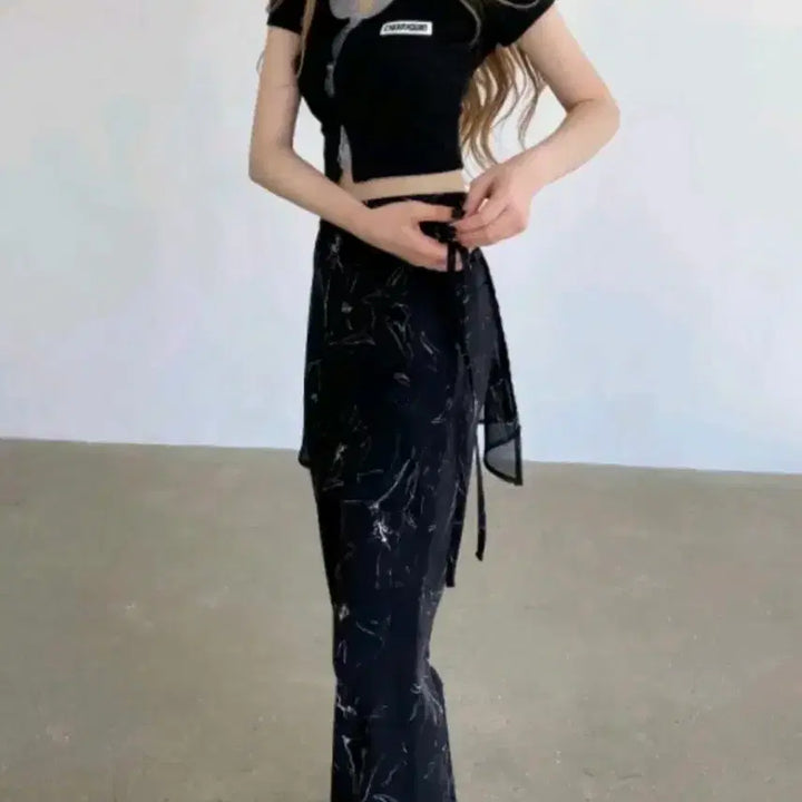 [BUNJANG] CherryQuiri Flower Wrap Pants Size 2 / 체리퀴리 플라워 랩 팬츠 2사이즈