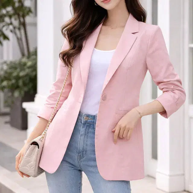[BUNJANG] Sse Shop 1039 Linen Jacket (Skin Pink) / 쎄샵 1039 7부소매 린넨 자켓 스킨핑크 55반-1개