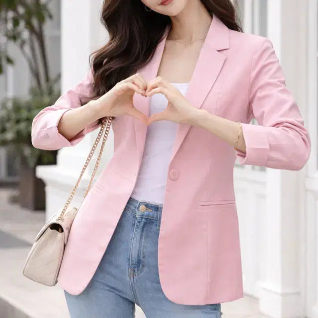 [BUNJANG] Sse Shop 1039 Linen Jacket (Skin Pink) / 쎄샵 1039 7부소매 린넨 자켓 스킨핑크 55반-1개