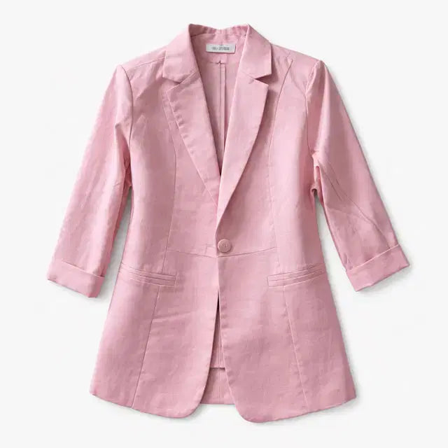 [BUNJANG] Sse Shop 1039 Linen Jacket (Skin Pink) / 쎄샵 1039 7부소매 린넨 자켓 스킨핑크 55반-1개