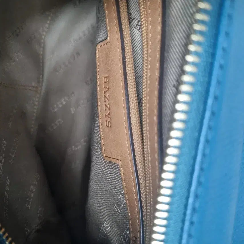 [BUNJANG] Hazzys Leather Tote Shoulder Bag - Blue / 헤지스 가죽 토트백 숄더백 블루