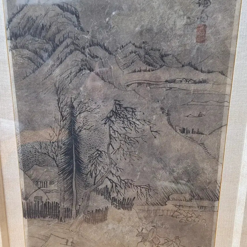 [BUNJANG] Joseon Dynasty Folk Painting (Gohwa) Framed Artwork / 조선시대  민화고화