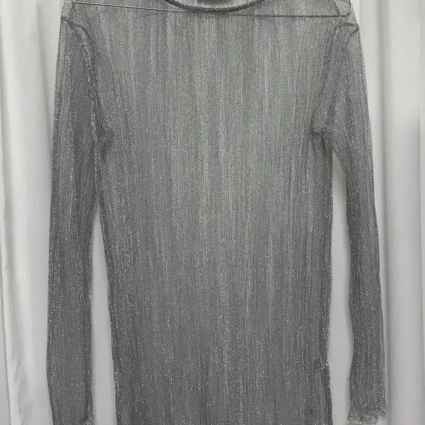 [BUNJANG] Zara Silver See-through Long Sleeve Top / Zara 자라 실버 시스루 긴팔티