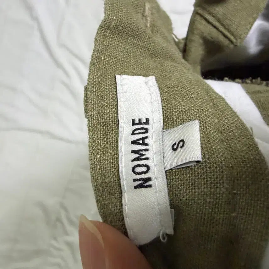 [BUNJANG] Khaki Linen Wide Leg Pants / 카키 밴딩 와이드 린넨바지