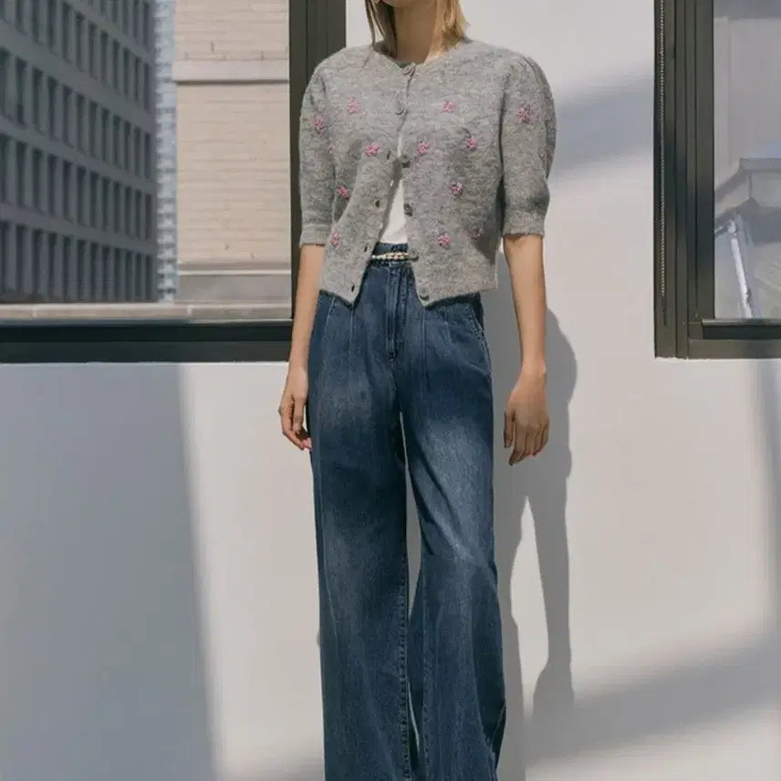 [BUNJANG] Barneys New York Wool Alpaca Flower Cardigan / 바니스뉴욕 울알파카 꽃가디건
