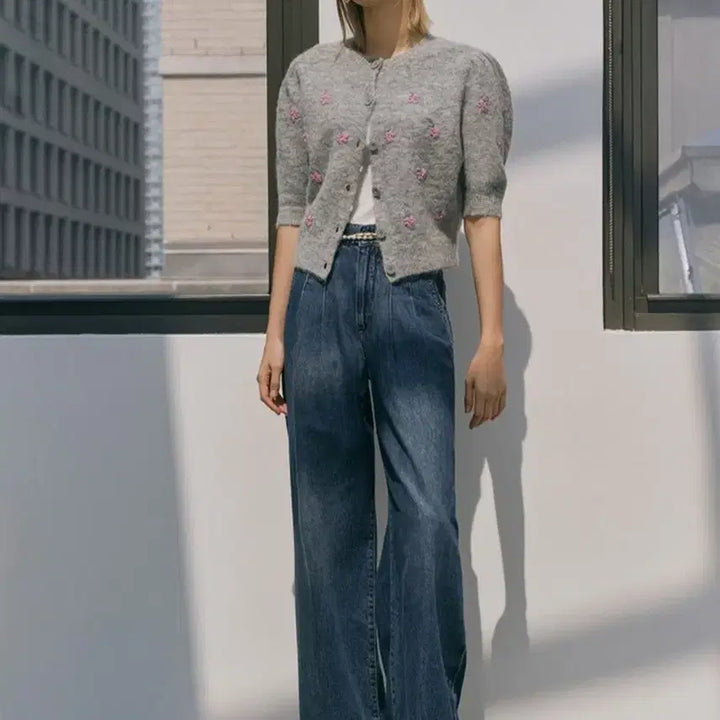 [BUNJANG] Barneys New York Wool Alpaca Flower Cardigan / 바니스뉴욕 울알파카 꽃가디건