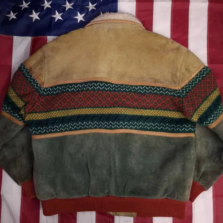 [BUNJANG] Vintage Real Suede Navajo Sherpa Jacket / 80&