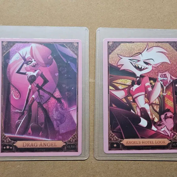 [BUNJANG] Hazbin Hotel Angel Dust Trading Card Bundle Set / 해즈빈 호텔 트레카 드랙 엔젤, 호텔룩 엔젤 핑크포일 일괄
