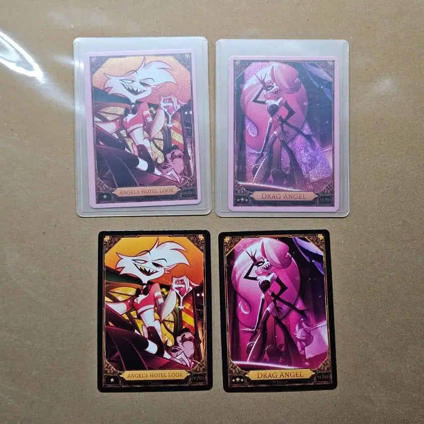 [BUNJANG] Hazbin Hotel Angel Dust Trading Card Bundle Set / 해즈빈 호텔 트레카 드랙 엔젤, 호텔룩 엔젤 핑크포일 일괄