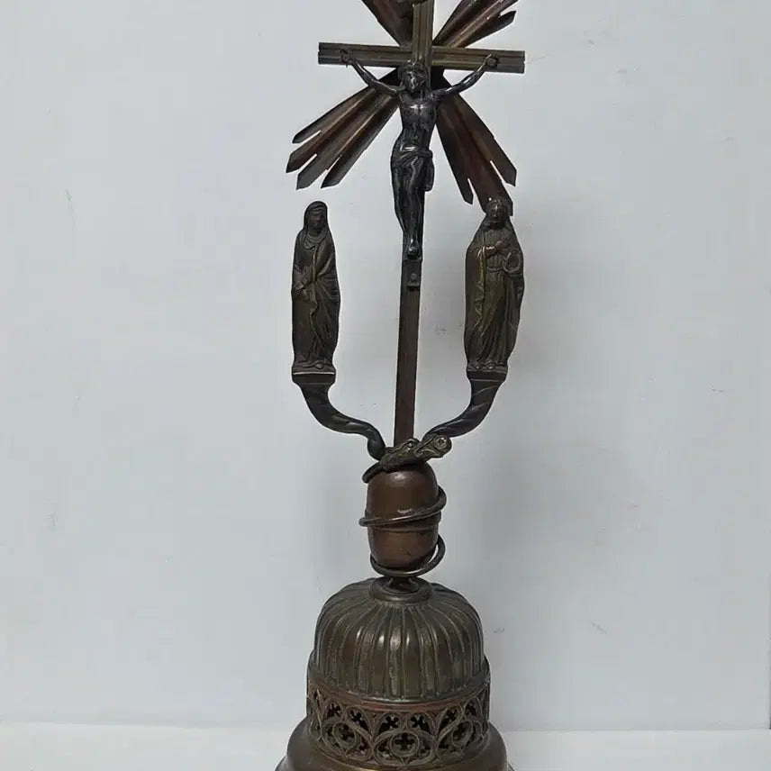 [BUNJANG] 1950s Brass Cross Catholic Religious Item / 50년대 황동 십자가 성물 가톨릭 천주교 십자가