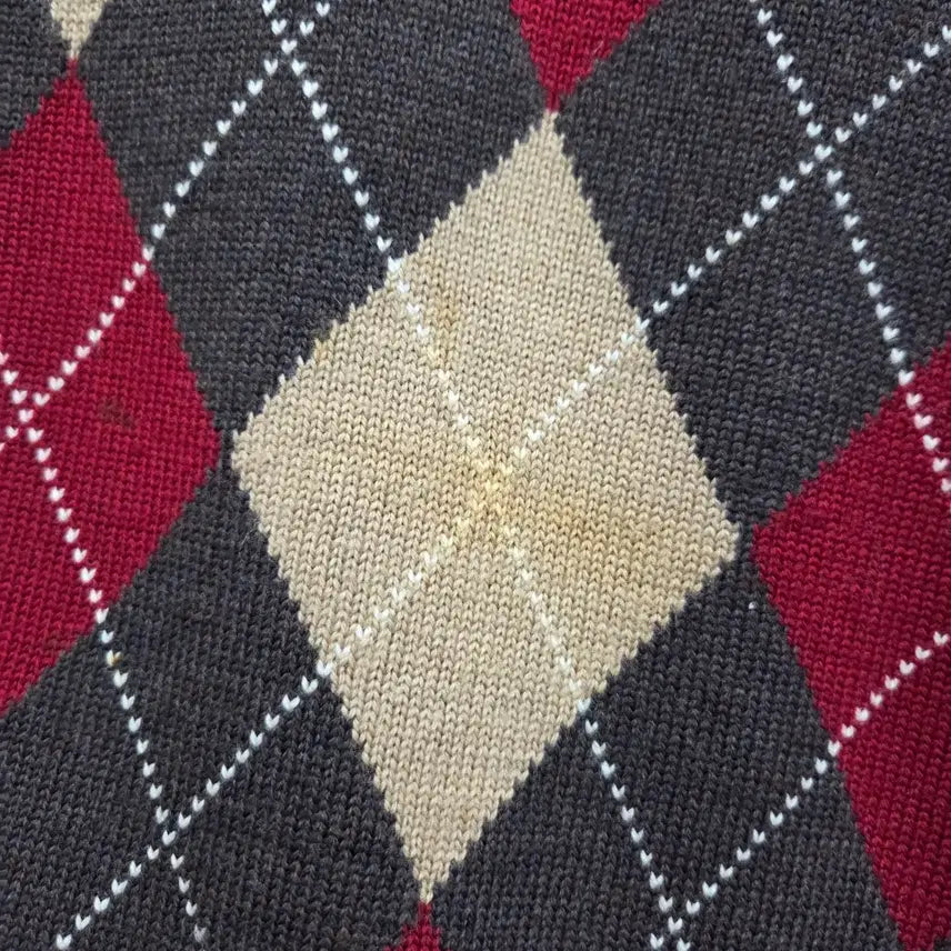 [BUNJANG] Brooks Brothers Merino Wool Half-Zip Argyle Knit Sweater / 브룩스브라더스 메리노울 풀오버 하프집업 아가일 니트 S