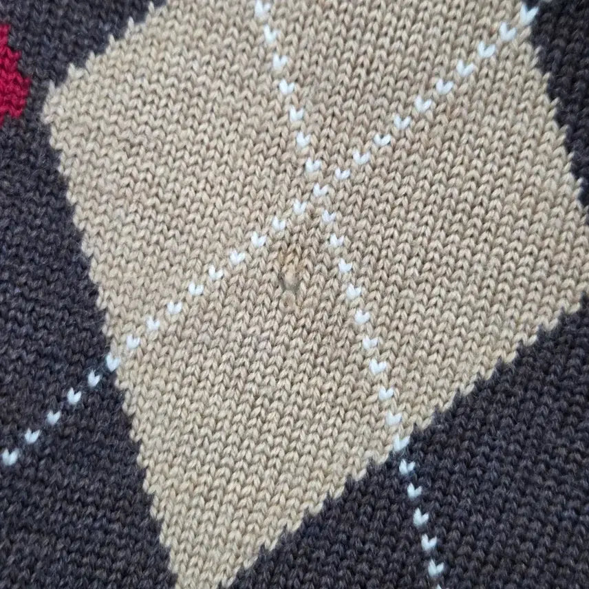 [BUNJANG] Brooks Brothers Merino Wool Half-Zip Argyle Knit Sweater / 브룩스브라더스 메리노울 풀오버 하프집업 아가일 니트 S