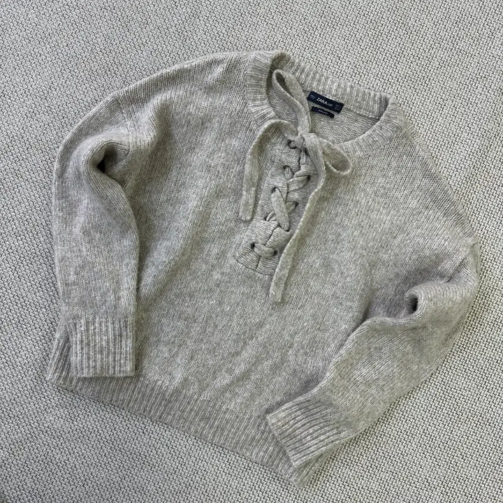 [BUNJANG] ZARA Lace-Up Knit Sweater / S 자라 레이스업 니트 스웨터 0401D