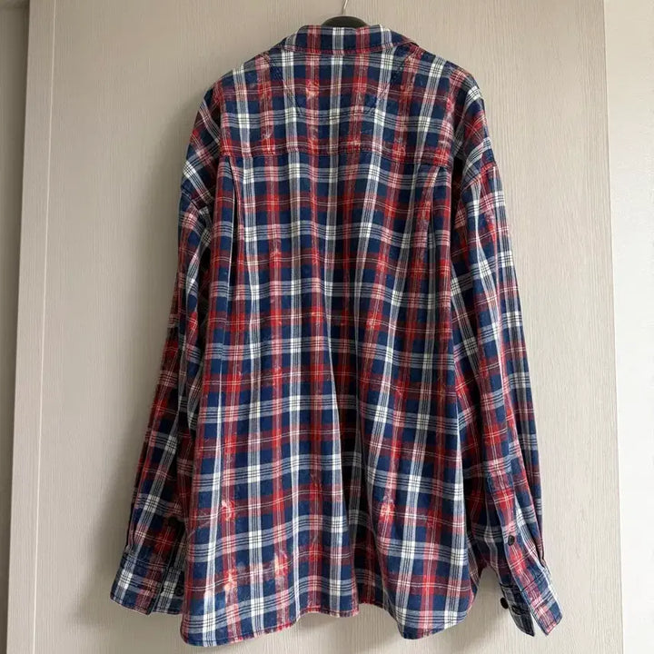 [BUNJANG] Juun.J Island Washing Brick Red Check Max Fit Shirt - Red / [48] 준지 아일랜드 워싱 브릭 레드 체크 맥스핏 셔츠 - 레드