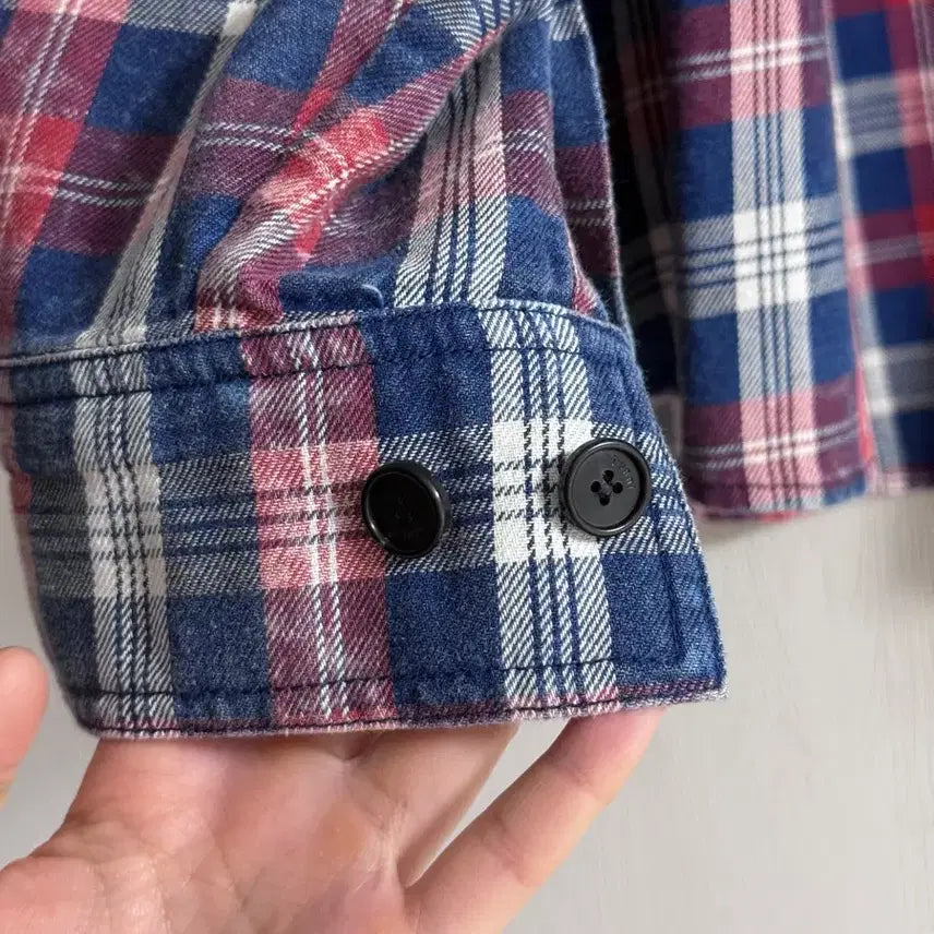 [BUNJANG] Juun.J Island Washing Brick Red Check Max Fit Shirt - Red / [48] 준지 아일랜드 워싱 브릭 레드 체크 맥스핏 셔츠 - 레드
