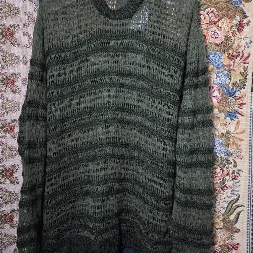 [BUNJANG] Zara Alpaca Mesh Stripe Knit Sweater / M 자라 알파카 메쉬 스트라이프 니트
