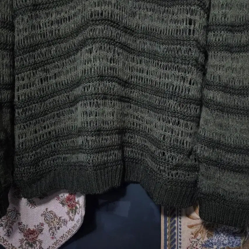 [BUNJANG] Zara Alpaca Mesh Stripe Knit Sweater / M 자라 알파카 메쉬 스트라이프 니트