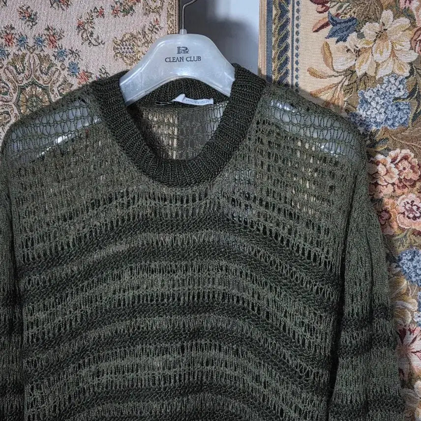 [BUNJANG] Zara Alpaca Mesh Stripe Knit Sweater / M 자라 알파카 메쉬 스트라이프 니트