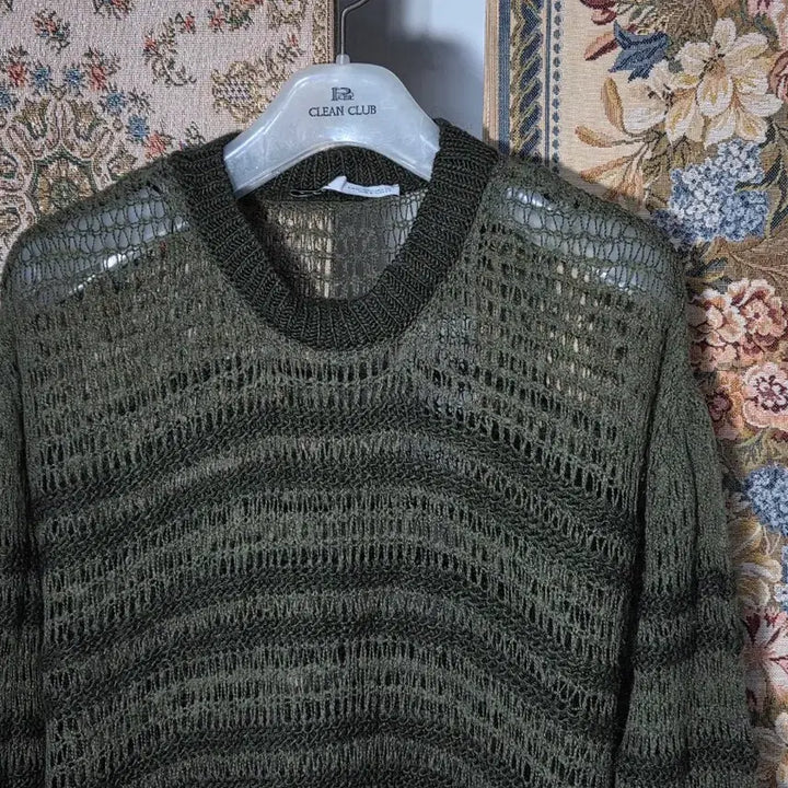 [BUNJANG] Zara Alpaca Mesh Stripe Knit Sweater / M 자라 알파카 메쉬 스트라이프 니트