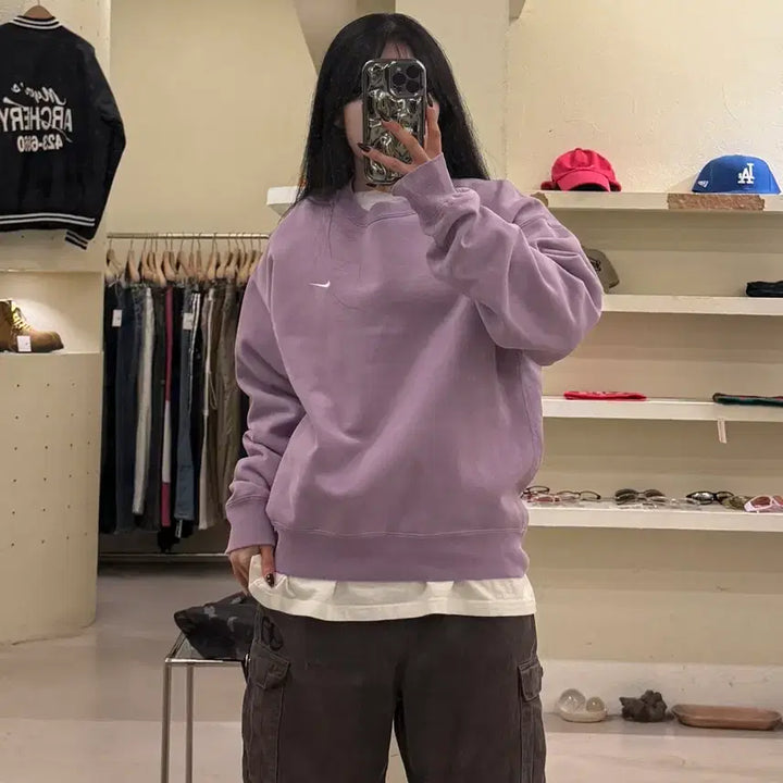 [BUNJANG] Nike Lab NRG Solo Swoosh Sweatshirt Violet / 나이키 랩 NRG 솔로 스우시 맨투맨 바이올렛 U1353