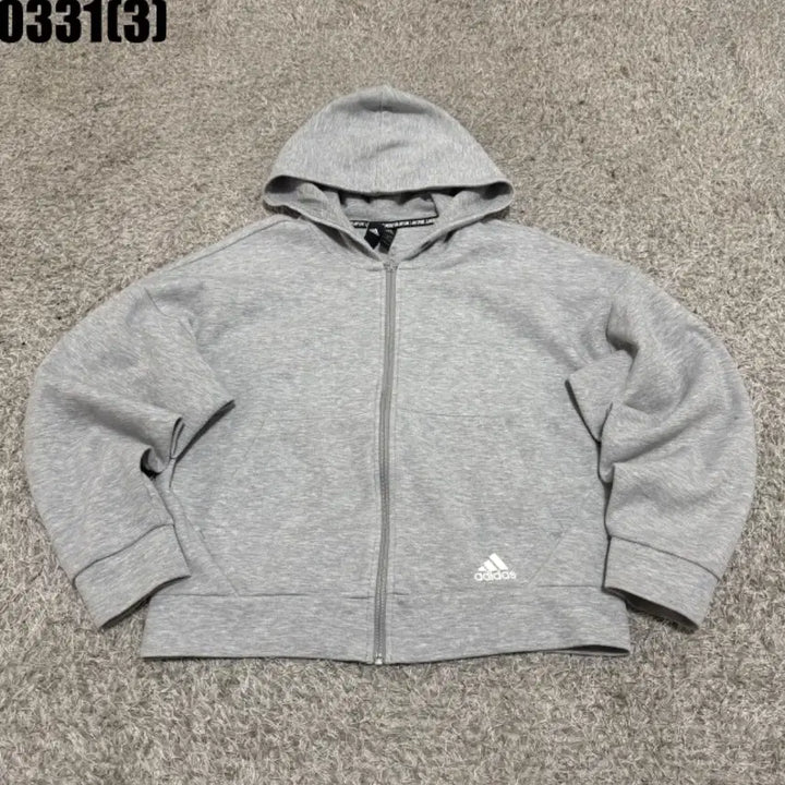 [BUNJANG] Adidas Gray Hooded Zip-up Jacket (Size S) / 아디다스 회색 후드집업s 0331