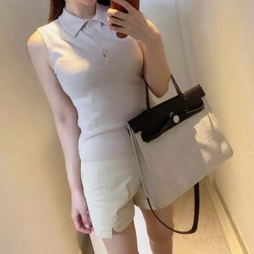 [BUNJANG] Ennel Concept J Ribbed Knit Tank Top / [1회 착용] 카라 민소매 골지 나시 니트 드오브 더마농 엔뉴엘 컨셉제이