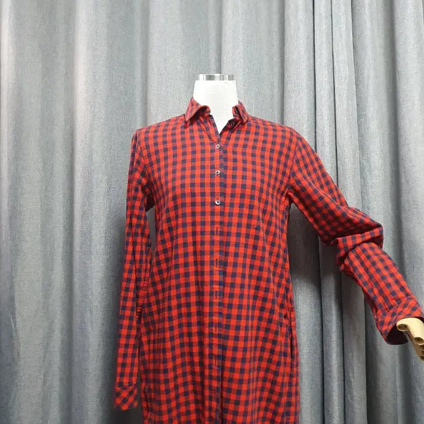[BUNJANG] Tommy Hilfiger Checkered Long Shirt / 타미힐피거 체크 롱남방