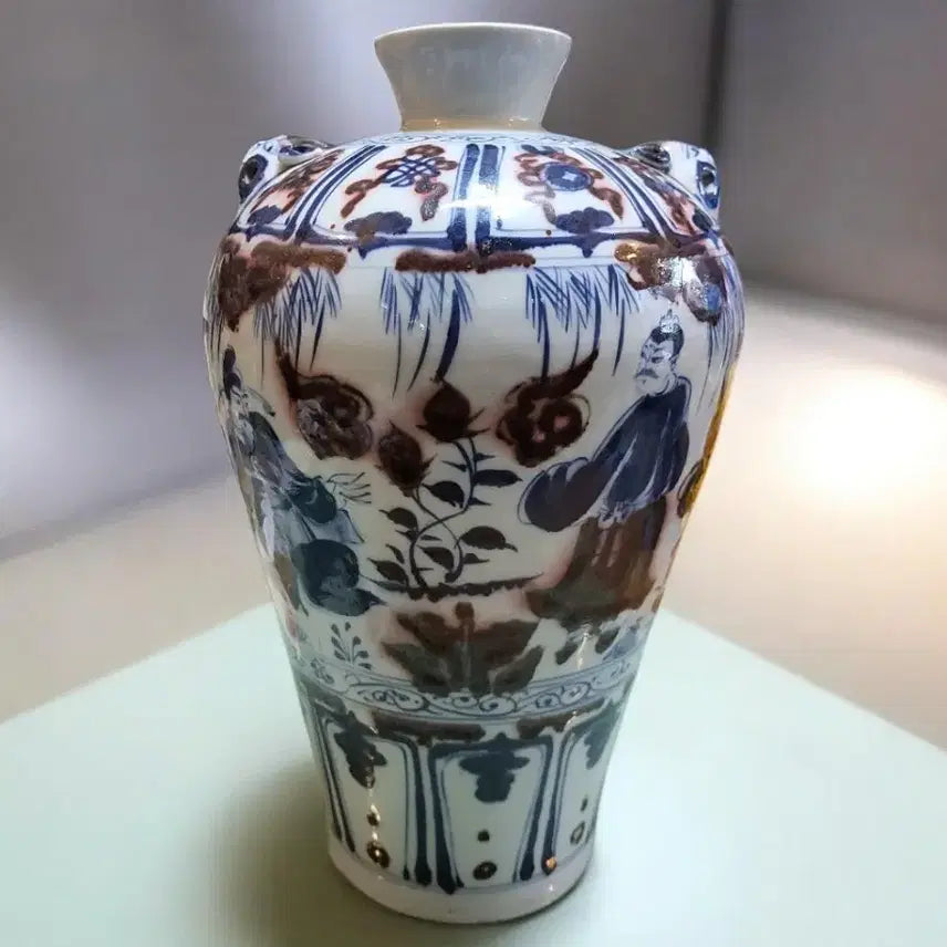 [BUNJANG] Large Blue and White Porcelain Vase / 대형청화인물문수면이화병도자기