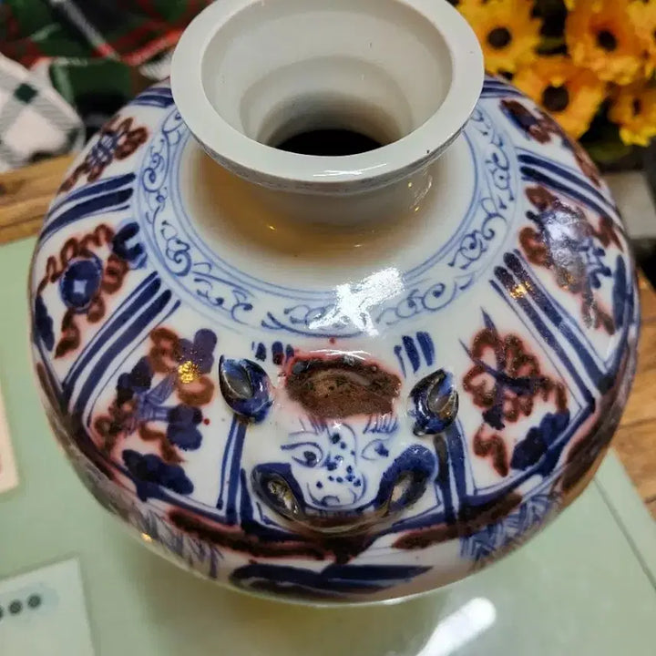 [BUNJANG] Large Blue and White Porcelain Vase / 대형청화인물문수면이화병도자기