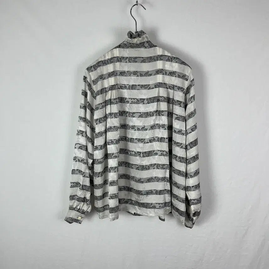 [BUNJANG] Christian Dior Floral Pleated Collar Silk Shirt / 90s Christian Dior 플라워패턴 플리츠 카라 실크 셔츠