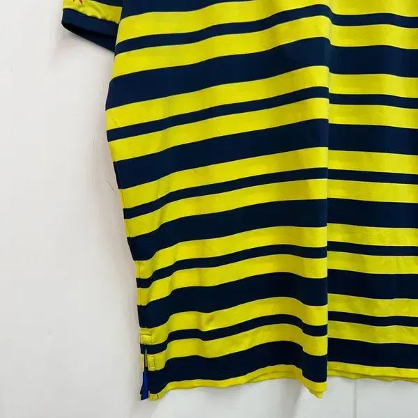[BUNJANG] Ralph Lauren RLX Yellow Stripe Golf Polo Shirt / 라지 랄프로렌 RLX 옐로우 스트라이프 골프 폴로 셔츠