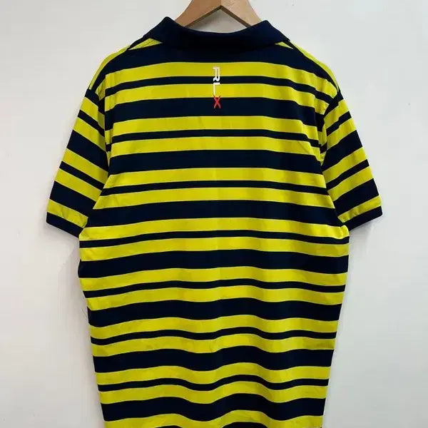 [BUNJANG] Ralph Lauren RLX Yellow Stripe Golf Polo Shirt / 라지 랄프로렌 RLX 옐로우 스트라이프 골프 폴로 셔츠