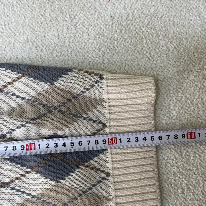 [BUNJANG] F Vintage Argyle V-Neck Knit Sweater / F 빈티지 브이넥 아가일 니트 0324M